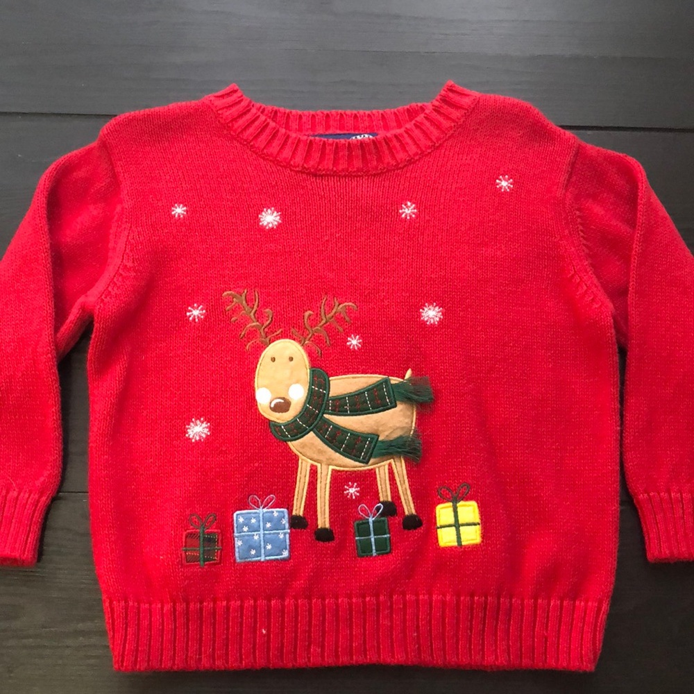 J.Khaki Christmas sweater with reindeer